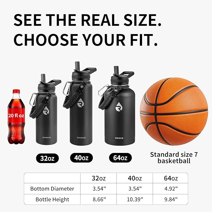RAYMYLO 2026 Soccer Biggest Event Edition Insulated Water Bottle 40 oz, Nation Flag Design, Best Souvenir & Gift for World Soccer Lover, Vacuum Stainless Steel (Cold for 36Hrs), Leak Proof & Non-BPA