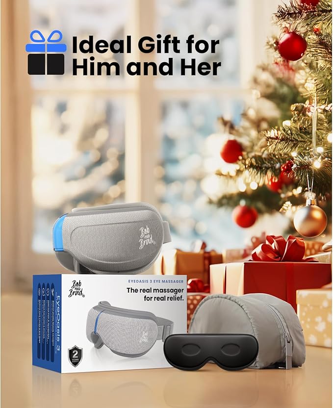 BOB AND BRAD Eye Massager with Heat and Cooling, FSA Eligible HSA Birthday Gifts for Men Women Mom Husband, EyeOasis 3 Eye Massager for Migraines, Heated Eye Mask for Dry Eyes Relief Improve Sleep