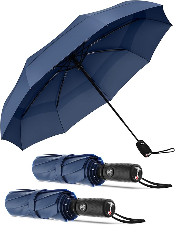 Repel Windproof Travel Umbrella - Compact & Withstands Winds up to 100MPH , Strongest Premium Auto Folding Umbrella for Rain and Sun - Durable, Light & Portable for Women & Men , Fits Backpack & Cars