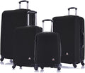 InUSA ROYAL Hardside Luggage Set with Spinner Wheel | Spacious Travel Suitcases with Ergonomic GEL Handle and Studs | (20/24/28/32) 4 Piece Luggage Set | Black