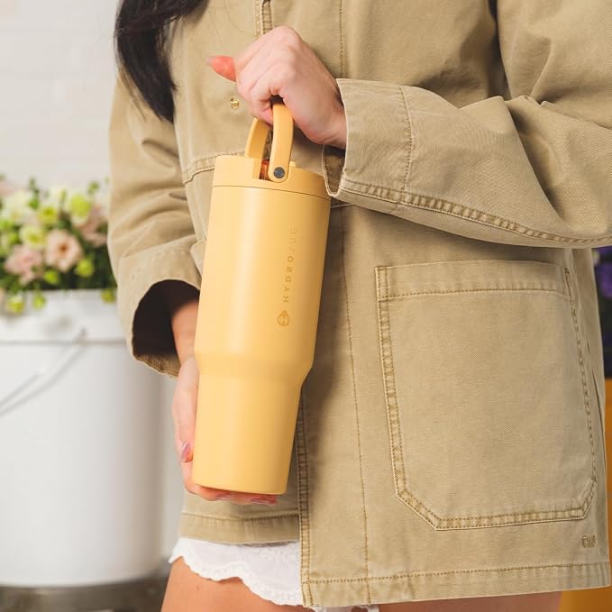 HydroJug Sport 40 oz Insulated Stainless Steel Water Bottle, Marigold
