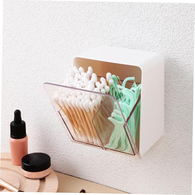 Luxshiny 4pcs Cotton Swab Holder Two Design Elegant Cotton Pad Storage Box for Bathroom Bedroom and Dressing Rooms Capacity Organizer and Swabs
