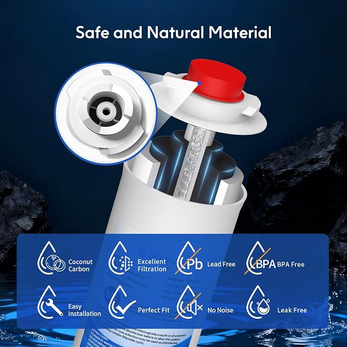 BELVITA Filters Compatible with Elkay® EWF3000 and Ezh20 Bottle Filling Station, Water Filter Replacement for ERF750, 51299C, 55898C (No Chip) 3000 Gallons, 1 Pack