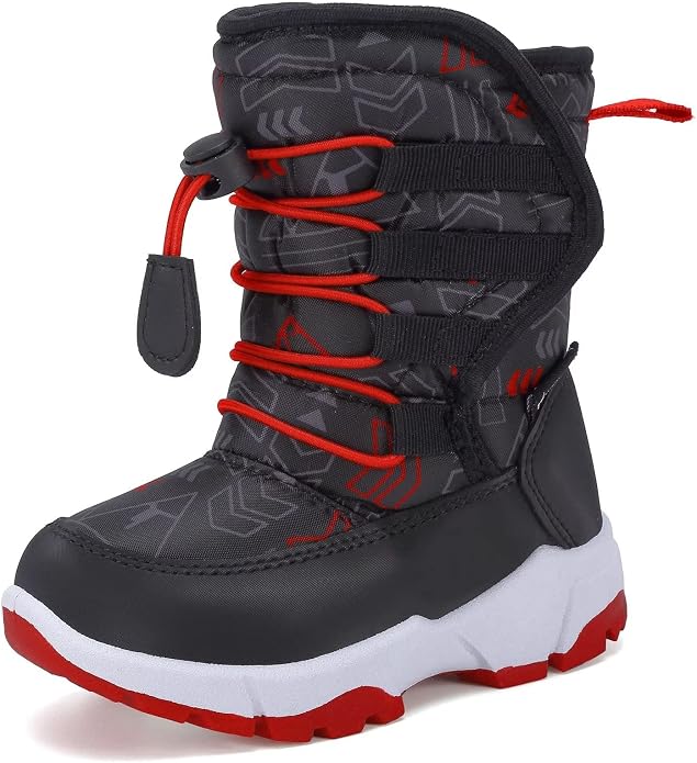 CIOR Winter Snow Boots for Boy and Girl Outdoor Waterproof with Fur Lined(Toddler/Little Kids)