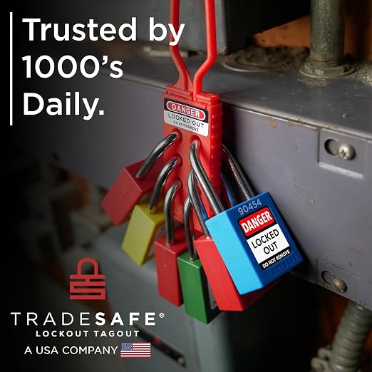 TRADESAFE Lockout Tagout Locks Set - 7 Green Loto Locks, Lockout Locks Keyed Different, 2 Keys Per Lock, OSHA Compliant Lock Out Tag Out Padlocks, Safety Padlocks for Electrical Lockout Tag Out Kits