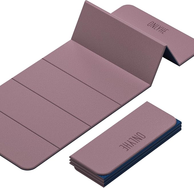 Foldable Yoga Mat (12mm) Exercise Mats for Home Workout,Comfortable and Durable,Thick-Portable Folding Mat,Non Slip,Pilates Mat Thick,Outdoor Use,Meditation,Travel,Camping（71"x24" x0.47"）