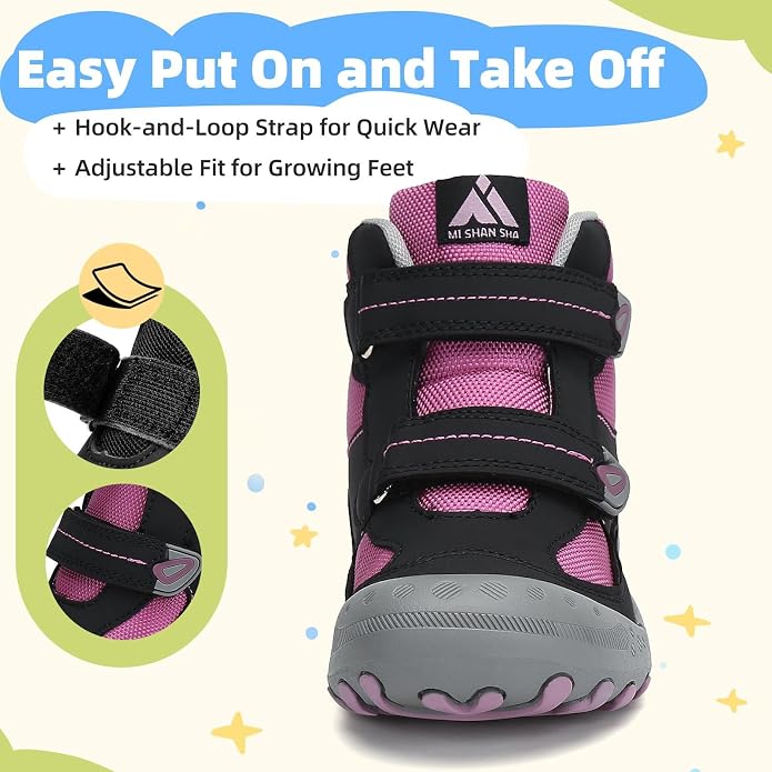 Mishansha Kids Water Resistant Hiking Boots, Boys Girls Anti Collision Anti-Skid Athletic Outdoor Adventure Trekking Shoes