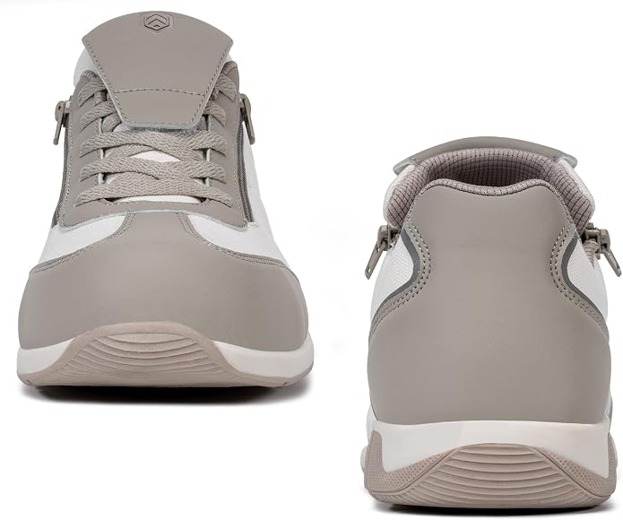 LARNMERN Steel Toe Shoes Men Zipper Safety Work Sneakers | wear-resistant leather, rubber outsole, easy slip on, lightweight and comfortable, reflective, protects shoelaces