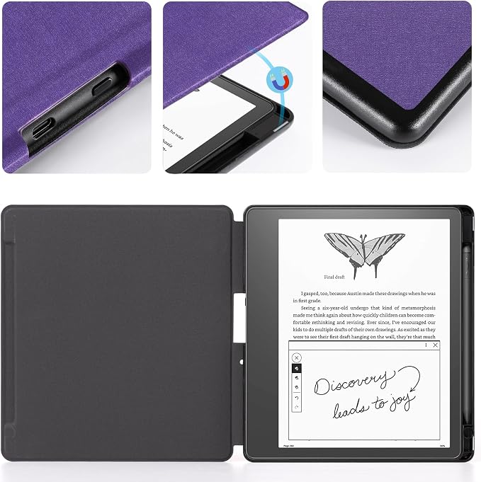 CoBak Case for Kindle Scribe - All New PU Leather Cover with Auto Sleep Wake Feature for Kindle Scribe 10.2" 2022 & 2024 Released with Pen Holder