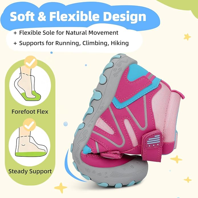Mishansha Kids Water Resistant Hiking Boots, Boys Girls Anti Collision Anti-Skid Athletic Outdoor Adventure Trekking Shoes