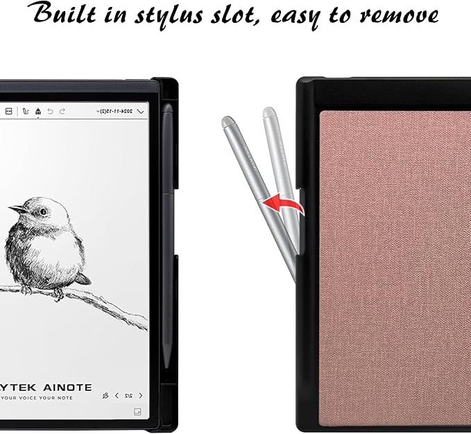 Slimshell Case for 8.2'' iFLYTEK AINOTE Air 2 Smart Auto Sleep/Wake Ultra-Thin Lightweight Leather Folio Cover with Built-in Pen Holder & Magnetic Closure (Cloth Rose Pink)