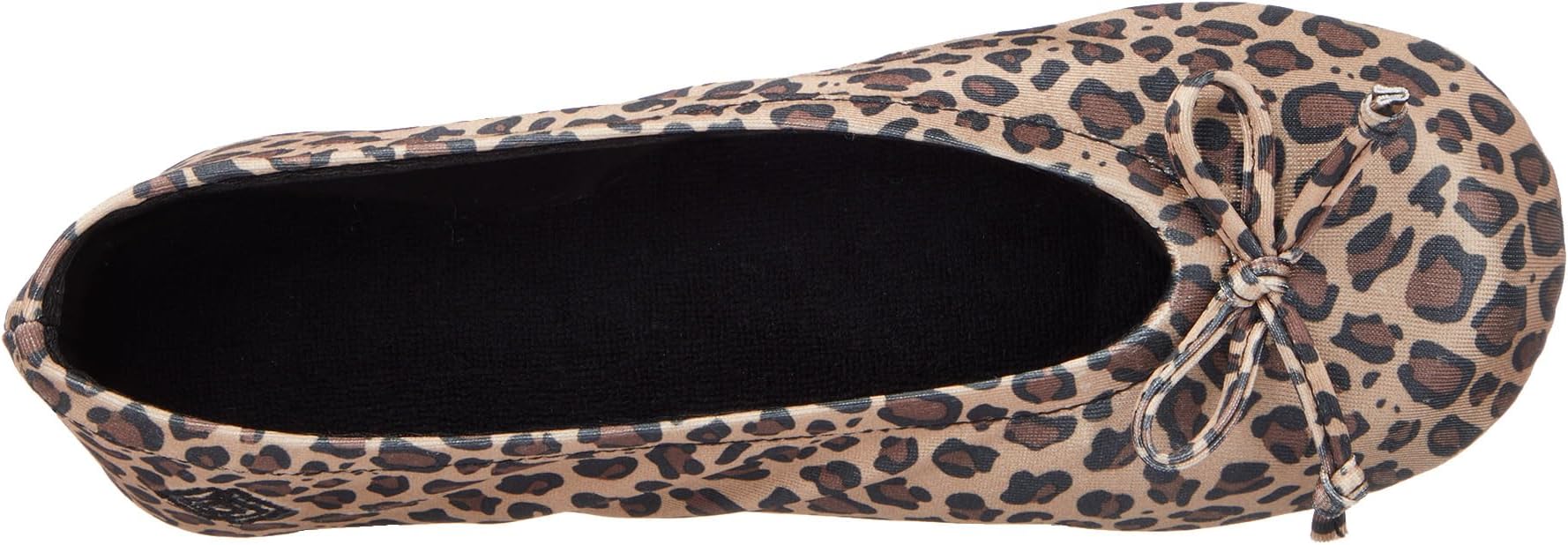 Isotoner Women's Satin Ballerina Slippers with Classic Ribbon Bow and Suede Sole