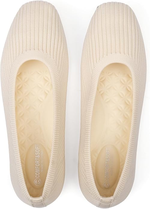 Frank Mully Women's Flats Square Toe Flats Comfortable Slip on Washable Ballet Flats Shoes for Women Dressy Work