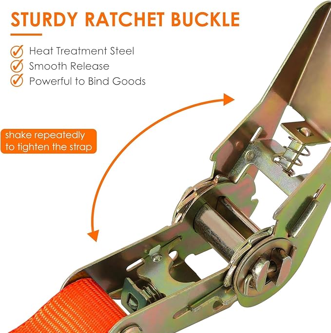 TLGREEN 10Pcs 1in×20ft Endless Ratchet Straps, NO Hook, 1760lb Break Strength Tie Down Straps, Ratchet Strap Heavy Duty for Motorcycle UTV ATV Kayak Truck Cargo Luggage Goods, Orange