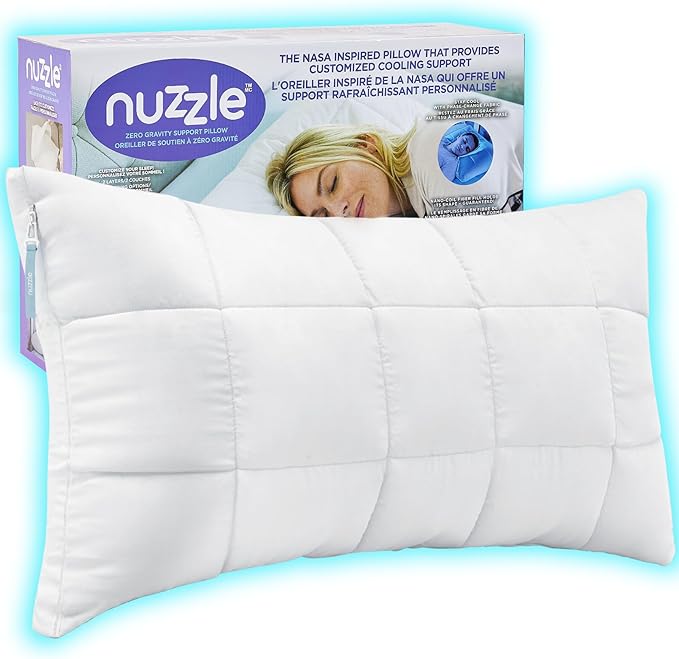 Nuzzle Queen Size Adjustable Firm Pillow – Hotel Luxury Neck Support, Height Adjust Soft Cooling Pillow for Back, Stomach or Side Sleepers-Home Gift