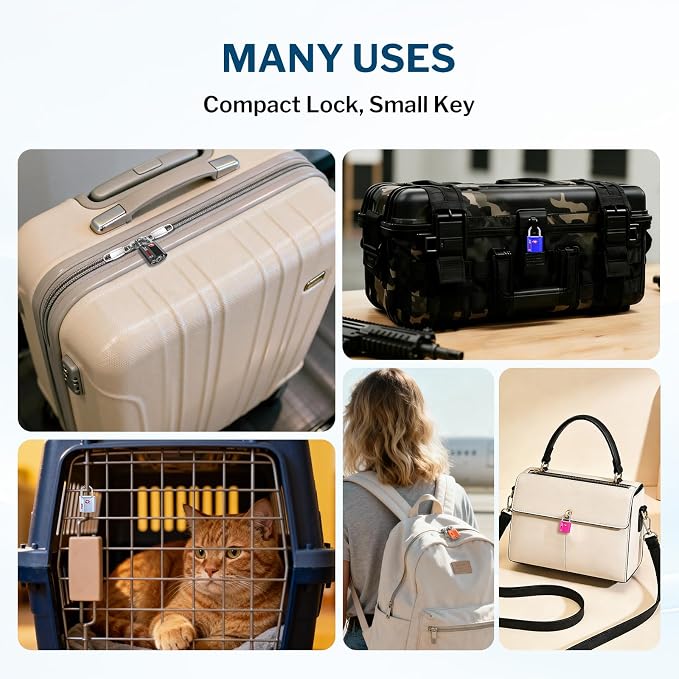 Forge 1''x1'' TSA Approved Luggage Locks: Ultra Secure dimple Key Travel Locks with zinc Alloy Body, for Luggage, Travel Cases, Backpacks, Red 2PK.