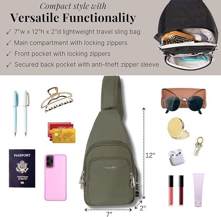 Baggallini Securtex Anti-Theft Daytripper Sling