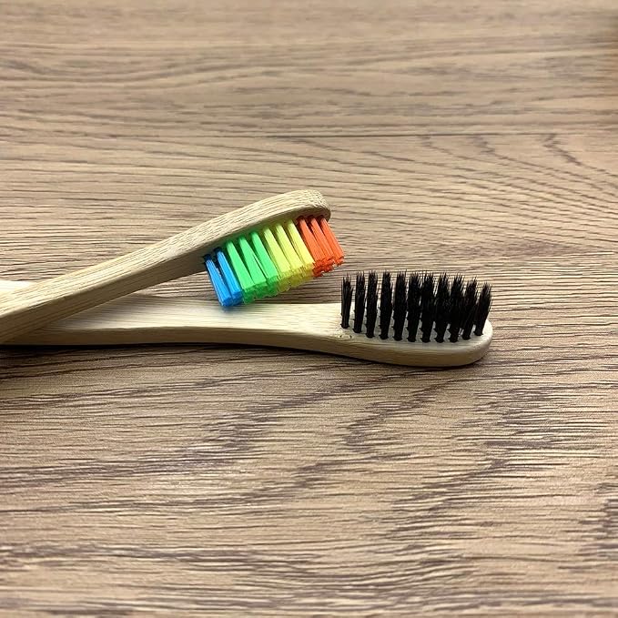 10PCS Colorful Natural Toothbrush Set Soft Bristle Charcoal Teeth Whitening Toothbrushes Dental Oral Care