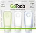 humangear GoToob Refillable Silicone Travel Size Bottles with Locking Cap for Women, 3pks