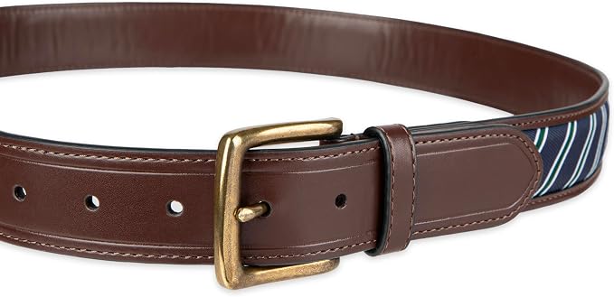 Tommy Hilfiger Men's Fabric Inlay Casual Belt With Classic Harness Buckle