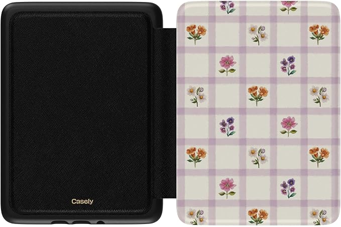 Casely Kindle Case | Meadow Check | Floral Gingham | Compatible with 7” Kindle Colorsoft and 7” Kindle Paperwhite (12th Gen 2024 Models)