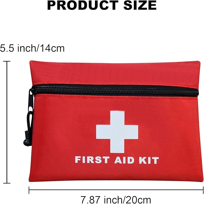 AOUTACC 12pcs Mini First Aid Kit Empty Bag, Travel Empty First Aid Kit Pouch with Zippered for Emergency at Home, Office, Car, Outdoors, Boat, Camping, Hiking(Bag Only)