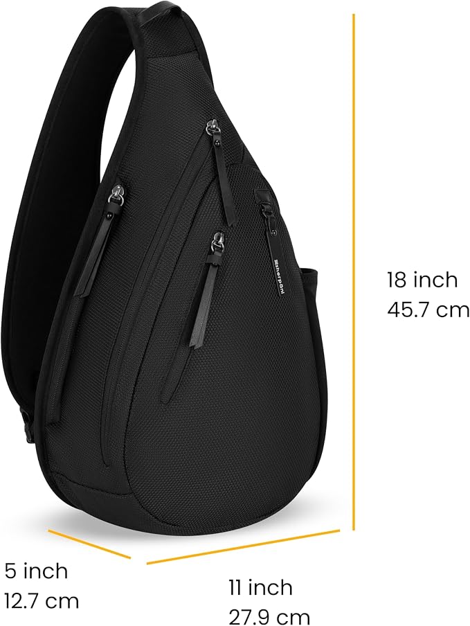 Sherpani Esprit, Anti Theft Sling Bag, Right-Handed Sling Purse, 10L Travel Bag, Crossbody Backpack, Travel Gift, Fits 10 Inch Tablet (Carbon Signature)