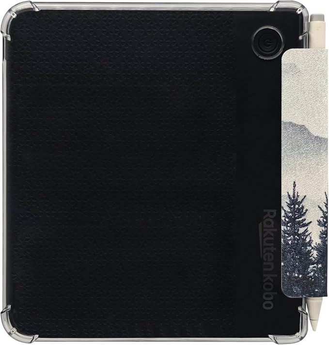 Folio Leather Case for 7" Kobo Libra Colour (2024) eReader - Ultra-Thin Enhanced Auto Sleep/Wake Cover with Transparent TPU Back, Magnetic Closure, Stylus Holder (Misty Forest)