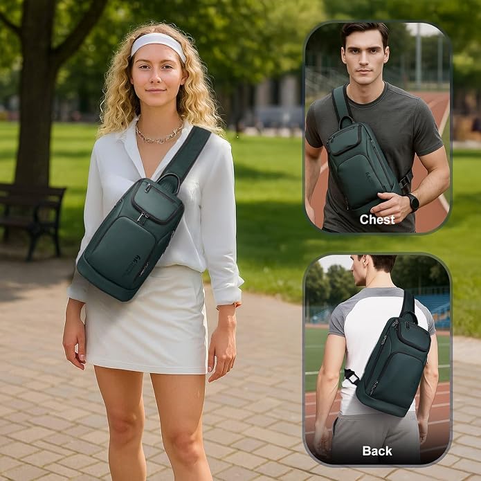 hk Sling Bag for Man, Waterproof Utility Crossbody Bag with Anti-theft Pocket for Men