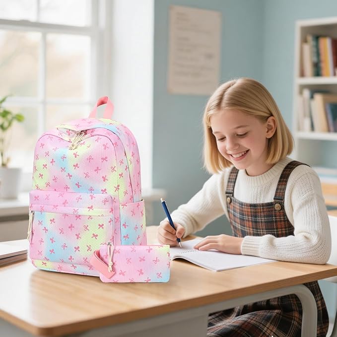 LEDAOU Backpack for Girls School Bag Kids Bookbag Teen Backpack Set Daypack with Lunch Bag and Pencil Case | Kids, Bookbag, Daypack, with Lunch Bag, and Pencil Case