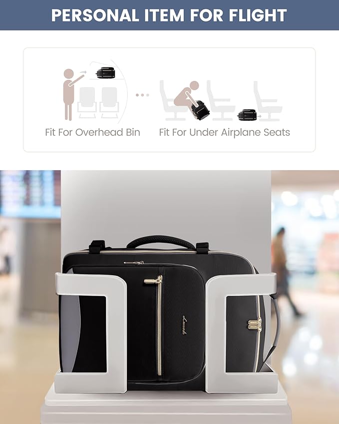 LOVEVOOK 50L Travel Backpack Flight Approved Carry on Backpack,3 Packing Cubes,Waterproof Personal Item Travel Bag,TSA Carry on Luggage Suitcase Travel Essentials,Gifts for Women & Men,fits 18" Laptop