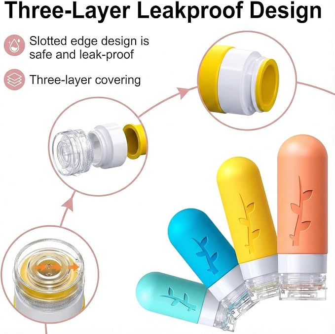 DEPOZA Travel Bottles Kit (16 Pack) - TSA Approved, Leak Proof Silicone Squeezable Containers for Toiletries. Complete Set with Jars, Sprayers & Bag (White)