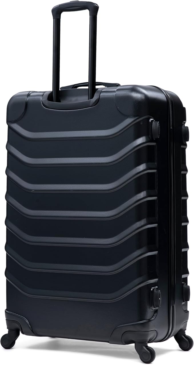 InUSA ENDURANCE Luggage with Spinner Wheels | Durable Lightweight Hardshell Suitcase, Travel Sets with Handle and Trolley | (20in, 24in, 28in, 32in) 4 Pieces Luggage Set | Black