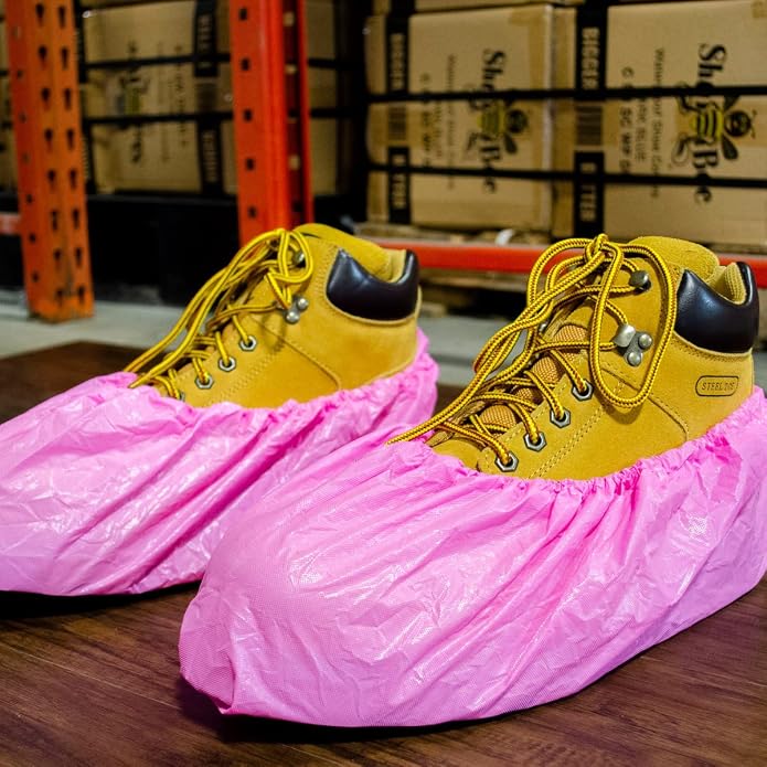 ShuBee Waterproof Shoe & Boot Covers Slip-Resistant Disposable for Plumbing Construction Floor Protection - 40 Pair