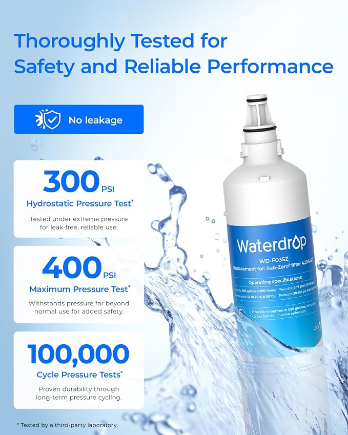 Waterdrop 4204490 Water Filter Replacement for Sub-Zero® 4204490, 4290510, 9030868, 7007067 Refrigerator Water Filter, Pack of 2