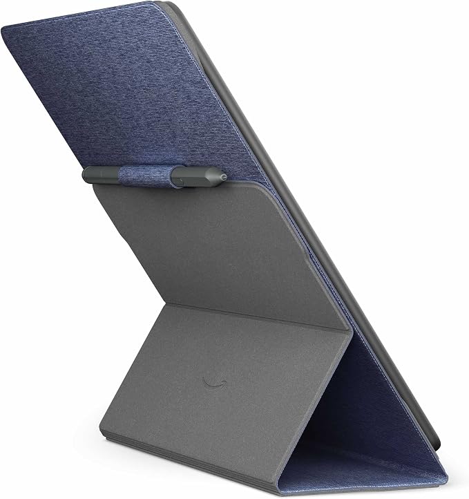 Amazon Kindle Scribe Fabric Folio Cover with Magnetic Attach, Sleek Protective Case - Denim