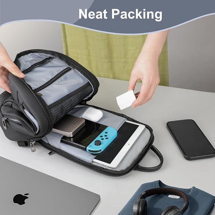 hk Sling Bag for Man, Waterproof Utility Crossbody Bag with Anti-theft Pocket for Men