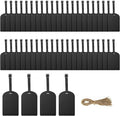 48 Pack Leather Luggage Tags PU Leather with Name ID Card Wedding Favors for Guests Bridal Shower Gifts (Black)