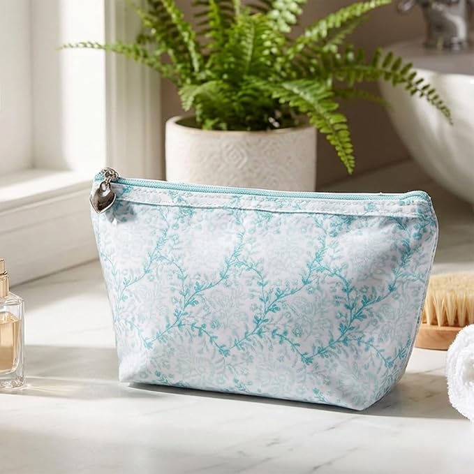Jacaranda Living Extra Small Cosmetic Bag - Water-Resistant, PVC-Lined - Pineapple Garden