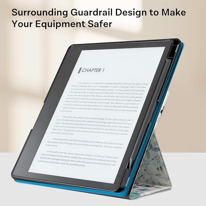 CoBak Stand Case for Kindle Scribe - Premium Folio Leather Cover with Pen Holder, Auto Sleep/Wake - Compatible with 10.2 Inch Kindle Scribe (2022/2024 Release)
