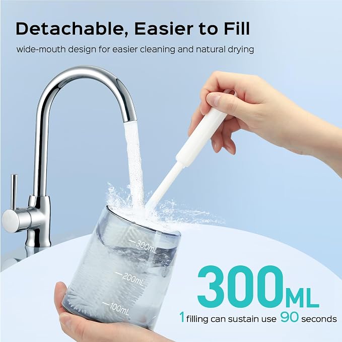 COSLUS Water Dental Flosser Pick for Teeth C30(FC5360): 4 Modes Cordless Portable 300ML Larger Tank Water Teeth Cleaner IPX7 Waterproof Flossing Cleaning Picks for Home Travel Black