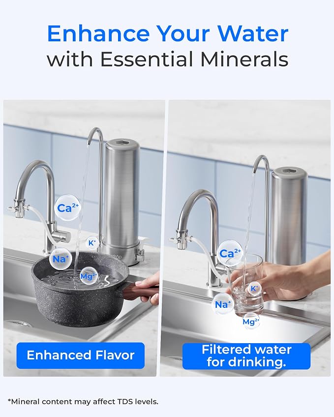 Waterdrop CFF-01 Water Filter Replacement for Waterdrop WD-CTF-01/CTF-02, NSF/ANSI 42&372 Certified, 5-stage Water Filter, Reduces Heavy Metals, Bad Taste and Up to 99% of Chlorine