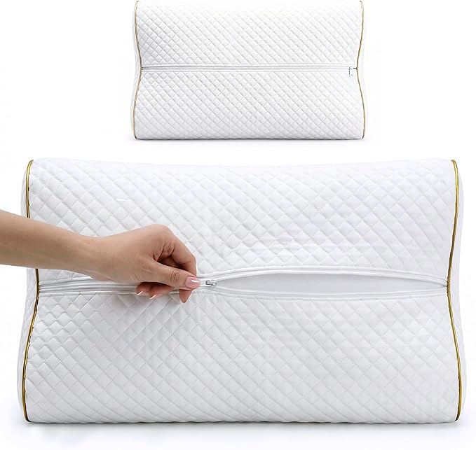 Royal Therapy 2-Pack Queen Memory Foam Pillow, Cervical, Queen Contour Pillow, Orthopedic Pillow for Neck Support, Neck Pain, Side Sleepers, CertiPUR-US