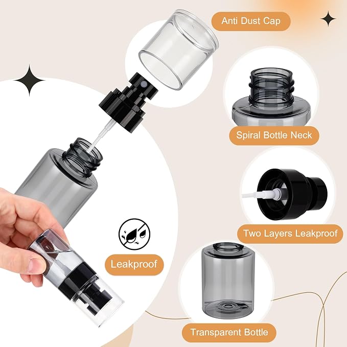 Black 100 Pack Fine Mist Spray Bottle Bulk, 1oz Small Plastic Leak Proof Fine Mist Mini Spray Bottles Refillable Empty Travel Mister Sprayer Bottle for Hair, Cleaning, Essential Oils, Face