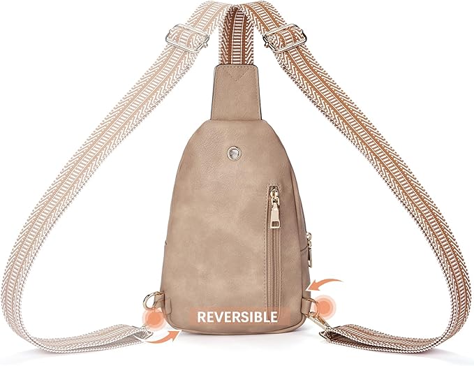 BOSTANTEN Sling Bag for Women Leather Crossbody Bags Fanny Pack Chest Bag for Travel