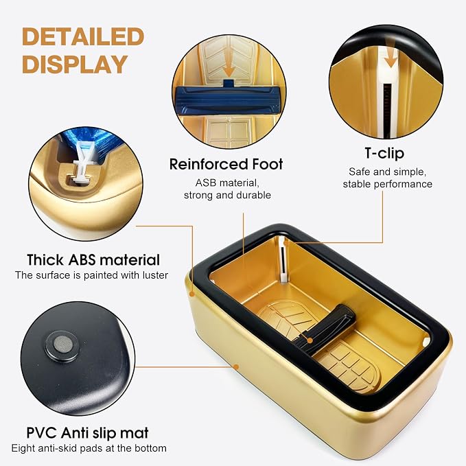 Shoe Cover Dispenser Containing 200pcs Shoe Covers Disposable Non Slip High Quality Automatic Shoe Cover Machine with Disposable Shoe Covers for Indoors for Most Occasion Shoes Size(Gold-black, L)