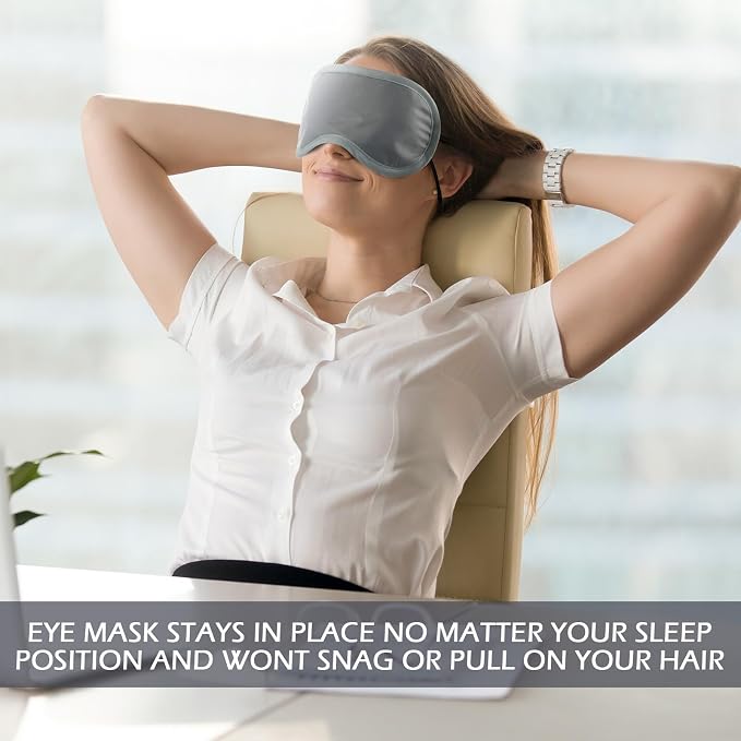 Tarpop 200 Pcs Eye Mask Sleeping Blindfold Eye Cover with Adjustable Strap for Games Party Team Building Travel Individually Wrapped Sleep Mask for Women Men (Gray)