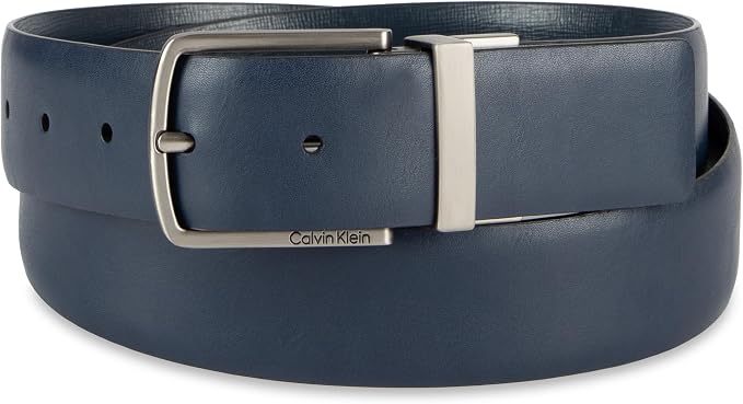 Calvin Klein Men’s Reversible Leather Belt - 2‑in‑1 Versatile Modern Style