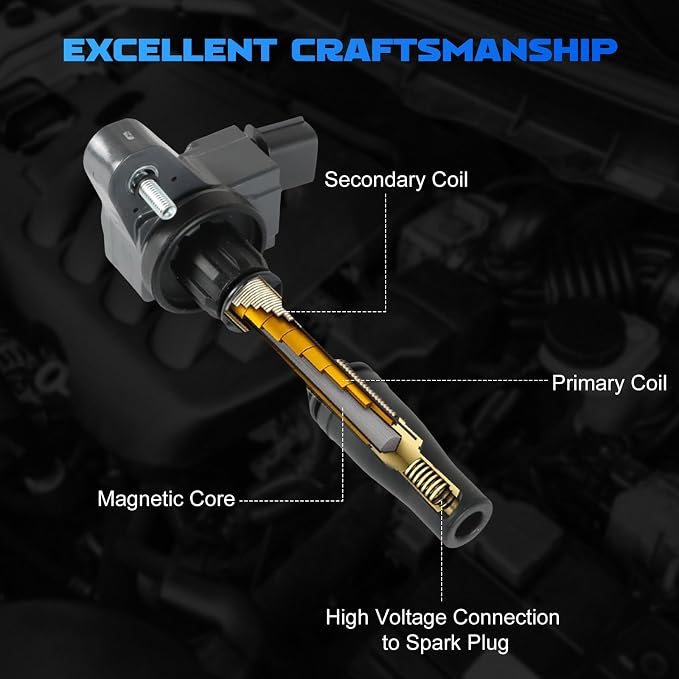 4PCS UF680 Ignition Coils + 4PCS Iridium Spark Plugs Fits for 2016-2020 Envision, 2014-2019 ATS CTS, 2016-2020 Camaro, 2014-2020 Malibu, 2018-2020 Terrain 2.0L, Coil Pack Set Aftermarket Parts