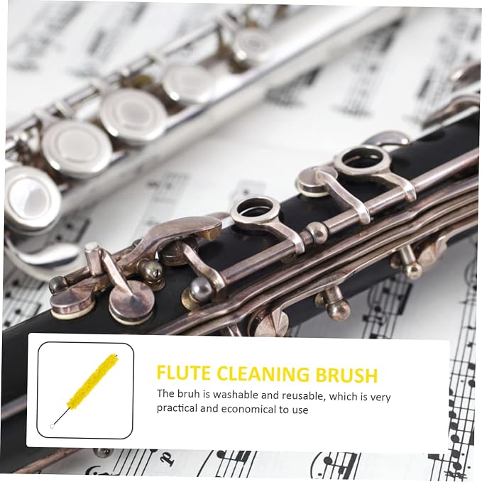 FAVOMOTO 5pcs Flute Inner Cleaning Brush Compact and Portable Cotton Cleaning Tool for Flute and Piccolo Maintenance Washable and Reusable Essential Woodwind Care Supply